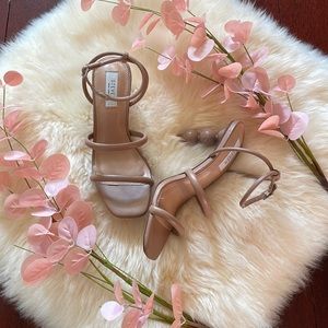 NEW w/out box Steven by Steve Madden tan strappy heels 7.5M vacation resort shoe